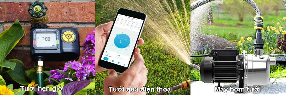 thiết bị tưới hẹn giờ điều khiển qua điện thoại