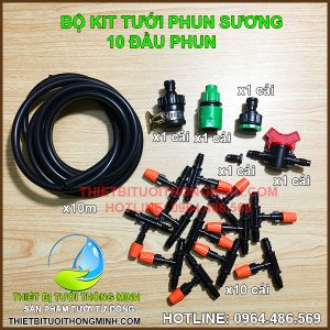 Bộ KIT tưới phun sương 1 hướng thủ công FLORA (10 đầu tưới)