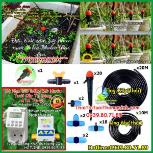 Bộ van nước hẹn giờ dùng điện 20 đầu tưới gốc phun nước Flora