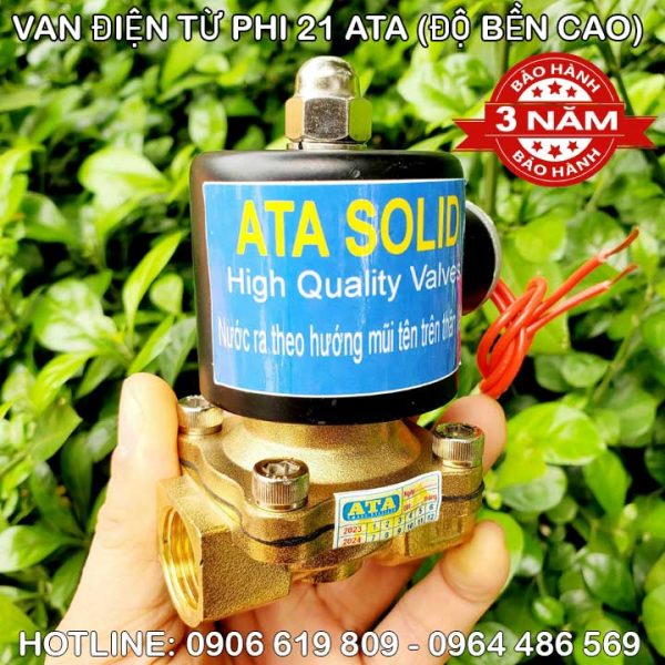 Van khóa nước điện từ phi 21 tưới cây ATA