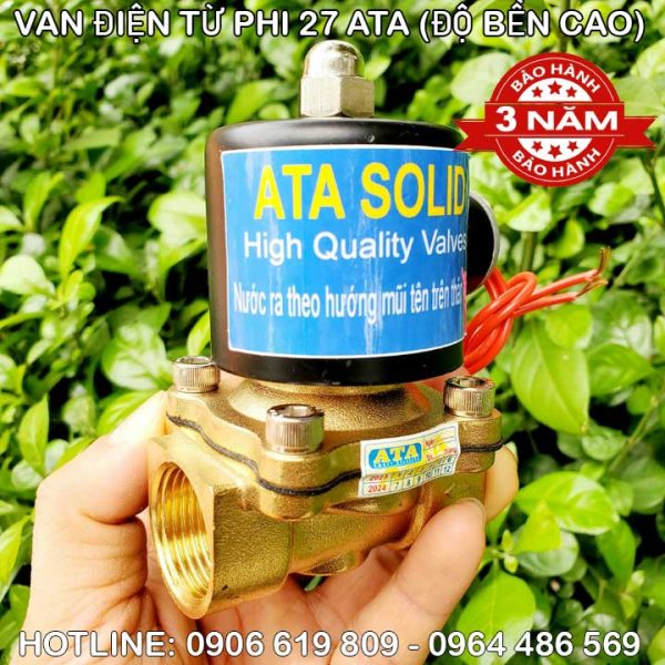 Van khóa nước điện từ phi 27 thường đóng ATA