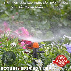 Đầu tưới phun tỏa xòe tròn cắm gốc 360 độ Malee